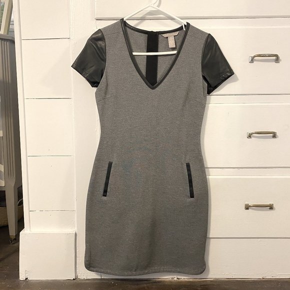 Banana Republic Faux Leather Trim Dress - Picture 1 of 4